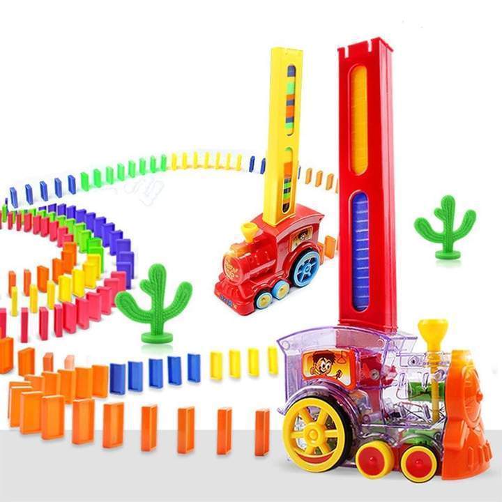40% OFF-Children's Educational Toys Automatically Start Dominoes Small Train